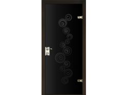 Межкомнатная дверь витро 400П3 цвет триплекс черный размер 600x2000