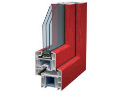 Профессиональные пластиковые окна серия Softline, цвет Алый 305405